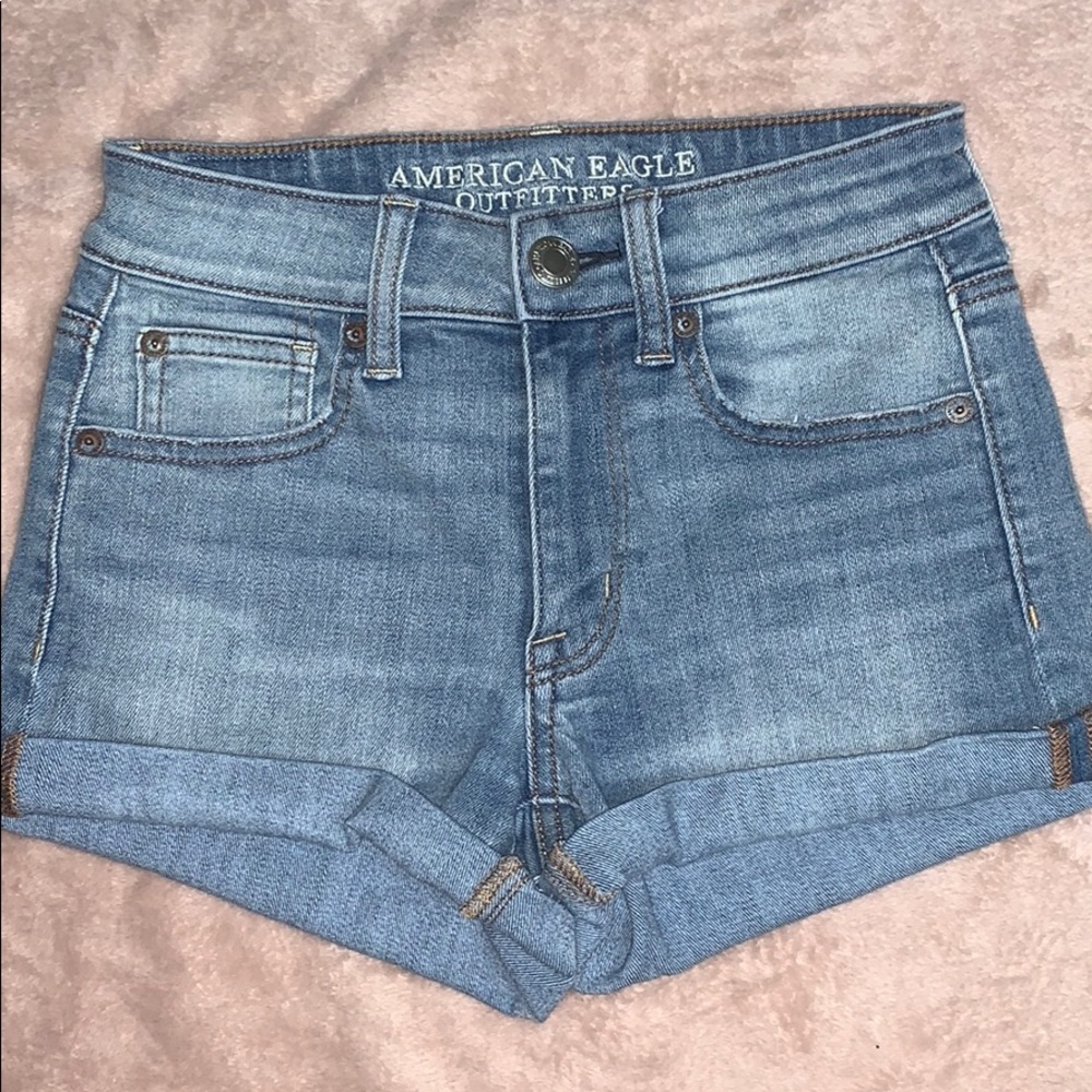 Light blue jean shorts